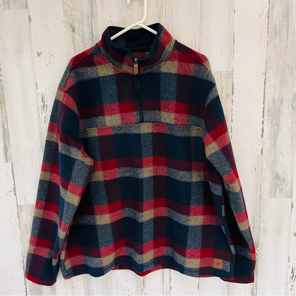 John Wayne Stock & Supply Men’s Size XXL   1/4 Zip Pullover Sweater Multi Color